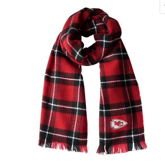 Little Earth Accessories - LITTLE EARTH Kansas City Chiefs Plaid Blanket Scarf Red and Black .
